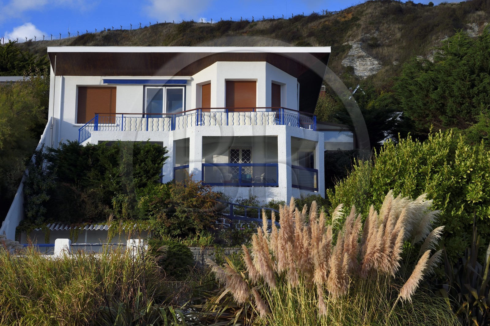 France, Seine-Maritime (76), la commune de Sainte-Adresse voisine du Havre, villa avenue du Nice Havrais vers le cap de la Hève