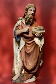 France, Meurthe-et-Moselle (54), Toul, la cathédrale Saint-Etienne, statue représentant Saint-Jean Baptiste datant du début du XVIème siècle