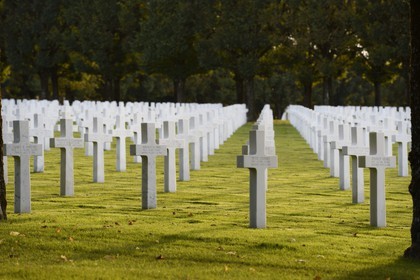 France, Meuse (55), le cimetière américain de Romagne-sous-Montfaucon, 14 246 américains ayant combattu lors de la Première Guerre mondiale y sont enterrés