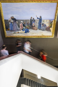 France, Hérault (34), Montpellier, centre historique, musée Fabre, Prisonnières huguenotes à la Tour Constance, Aigues-Mortes (1892) du peintre Max Leenhardt