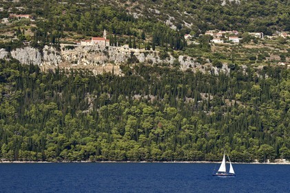 Croatie, Dalmatie, cote dalmate, Podgorje, Orebic, église Notre-Dame des Anges