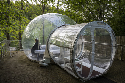 France, Moselle (57), Parc régional des Vosges du nord, Siersthal – Holbach près de Bitche, chambres d'Hôtes la Grange d’Hélène, la bulle souple