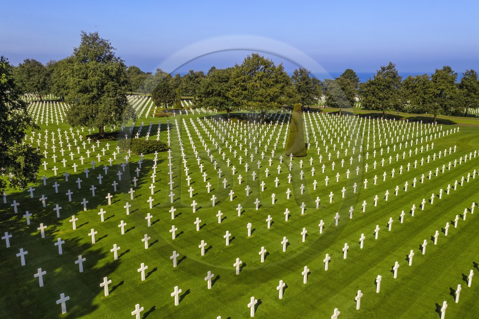 France, Calvados (14), Colleville-sur-Mer, plage du débarquement de Omaha Beach, cimetière américain de Colleville-sur-Mer