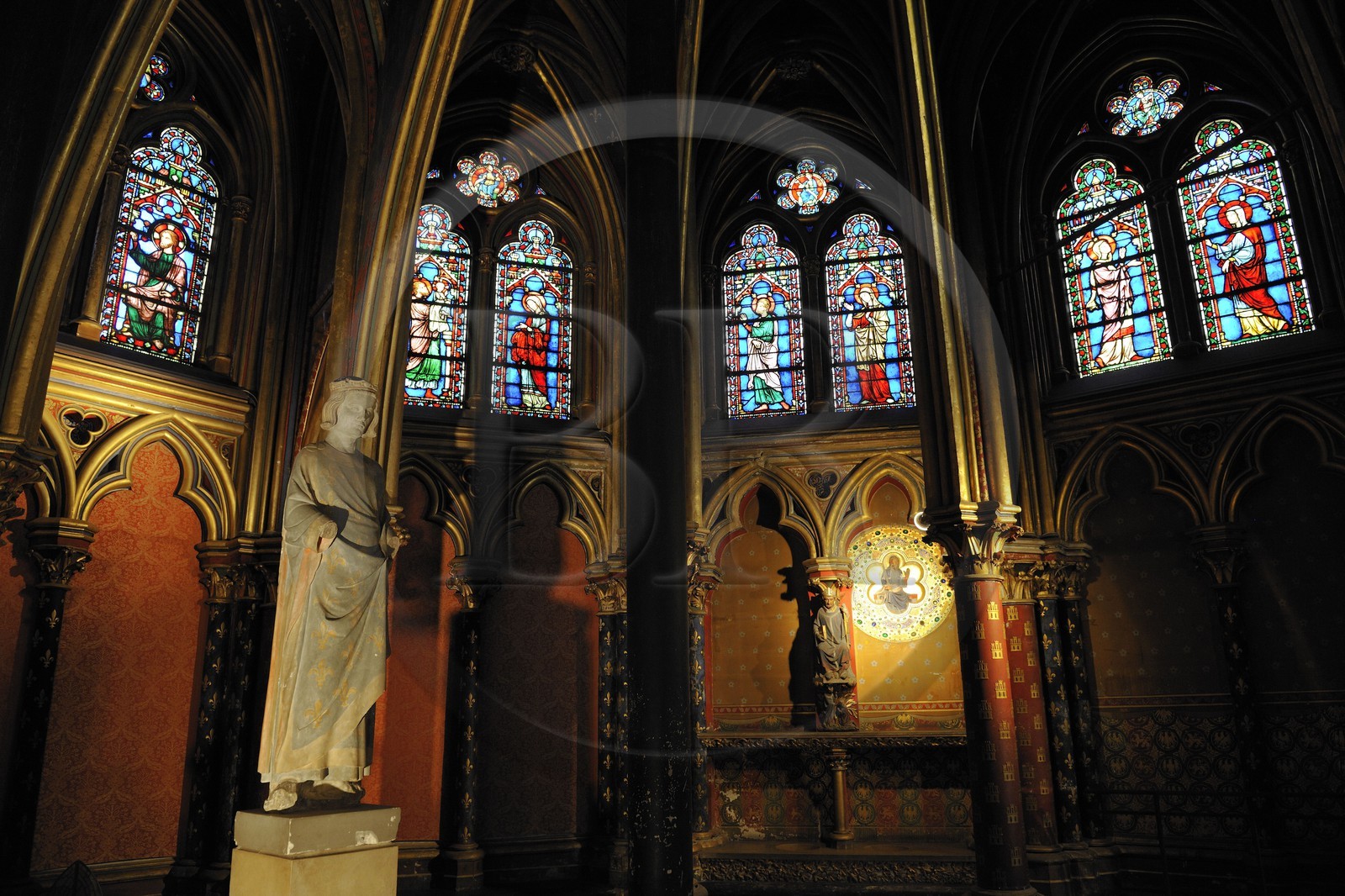 France, Paris (75), ile de la Cité, la Sainte Chapelle, Chapelle Basse