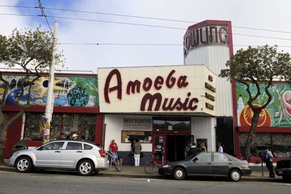Etats-Unis, Californie, San Francisco, quartier anciennement hippie de Haight Ashburry, célèbre magasin de music Amoeba