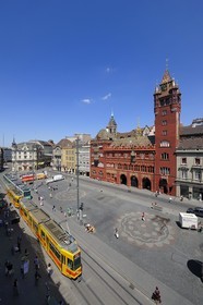 Suisse, Bâle, Marktplatz et l'Hôtel de Ville