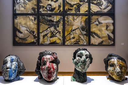 France, Paris (75), Musée Maillol, exposition Markus-Maillol de l'artiste allemand Markus Lüpertz en dialogue avec l'oeuvre d'Aristide Maillol