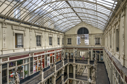 France, Loire-Atlantique (44), Nantes, quartier de Graslin, passage Pommeray, galerie marchande de 1843 conçue par les architectes Jean-Baptiste Buron et Hippolyte Durand Gasselin
