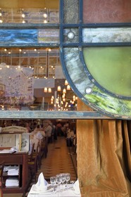 France, Meurthe-et-Moselle (54), Nancy, brasserie Excelsior (Brasserie Flo) de 1910, de style Art Nouveau Ecole de Nancy, les vitraux sont de Jacques Gruber