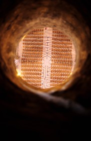 France, Eure-et-Loir (28), Chartres, cathédrale Notre-Dame de Chartres classée Patrimoine Mondial de l' UNESCO, labyrinthe vue des combles