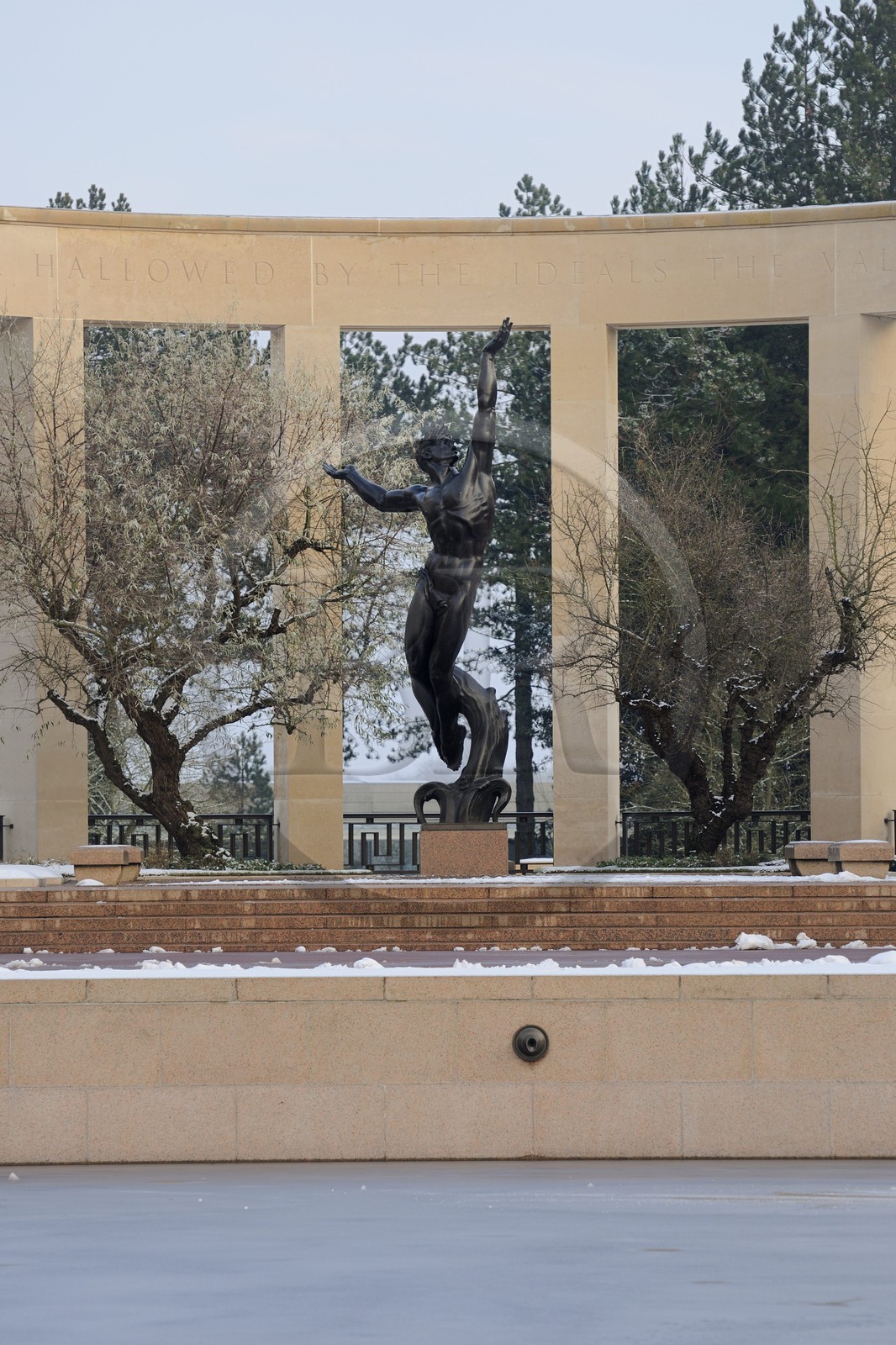 France, Calvados (14), Colleville-sur-Mer, plage du débarquement de Omaha Beach, cimetière américain