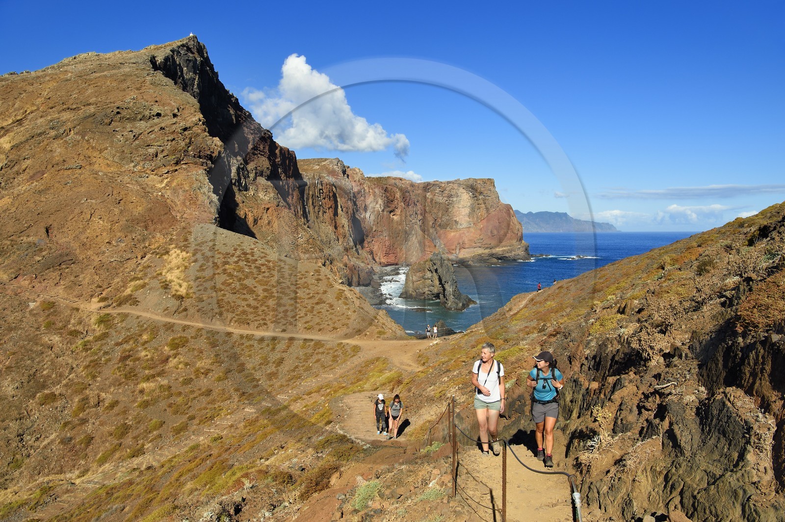 Portugal, Ile de Madère, randonnée dans la réserve naturelle de la Ponta de Sao Lourenço (pointe Saint Laurent) à l'extrême Est de l'ile