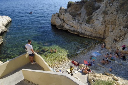 France, Bouches-du-Rhône (13), Marseille, quartier d'Endoume, Malmousque, Anse de Maldormé