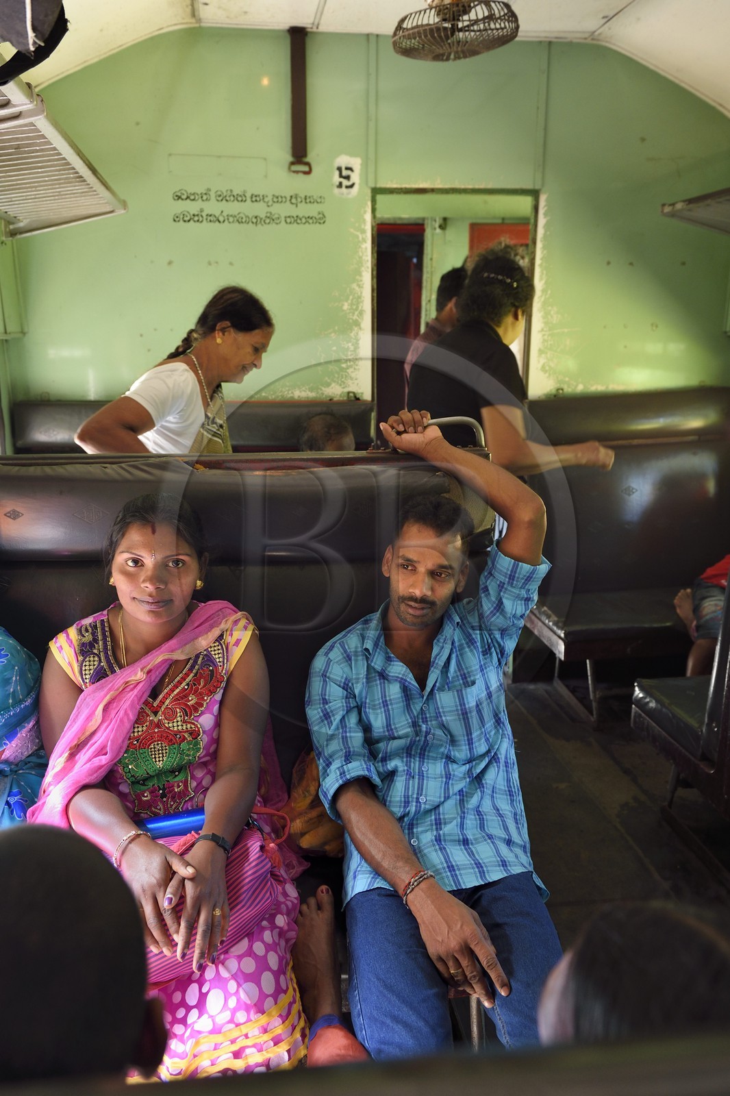 Sri Lanka, Province d'Uva, trajet en train dans la région montagneuse de la culture du thé entre Badulla et Ella