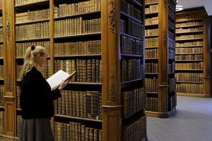 France, Vosges (88), Epinal, la B.M.I. (Bibliothèque Multimédia Intercommunale) renferme un fonds important d'ouvrages anciens (manuscrits, incunables…) installé dans des boiseries du 18e siècle au cœur d'un bâtiment inauguré en avril 2009