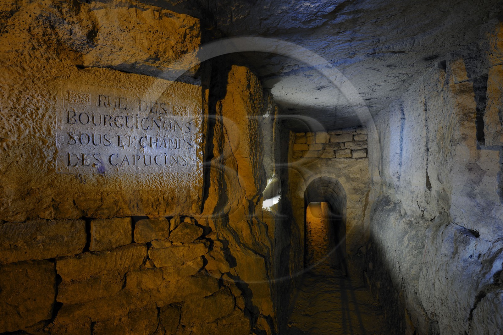 France, Paris (75), la carrière des Capucins sous l'hopital Cochin, nom des anciennes rues en surface
