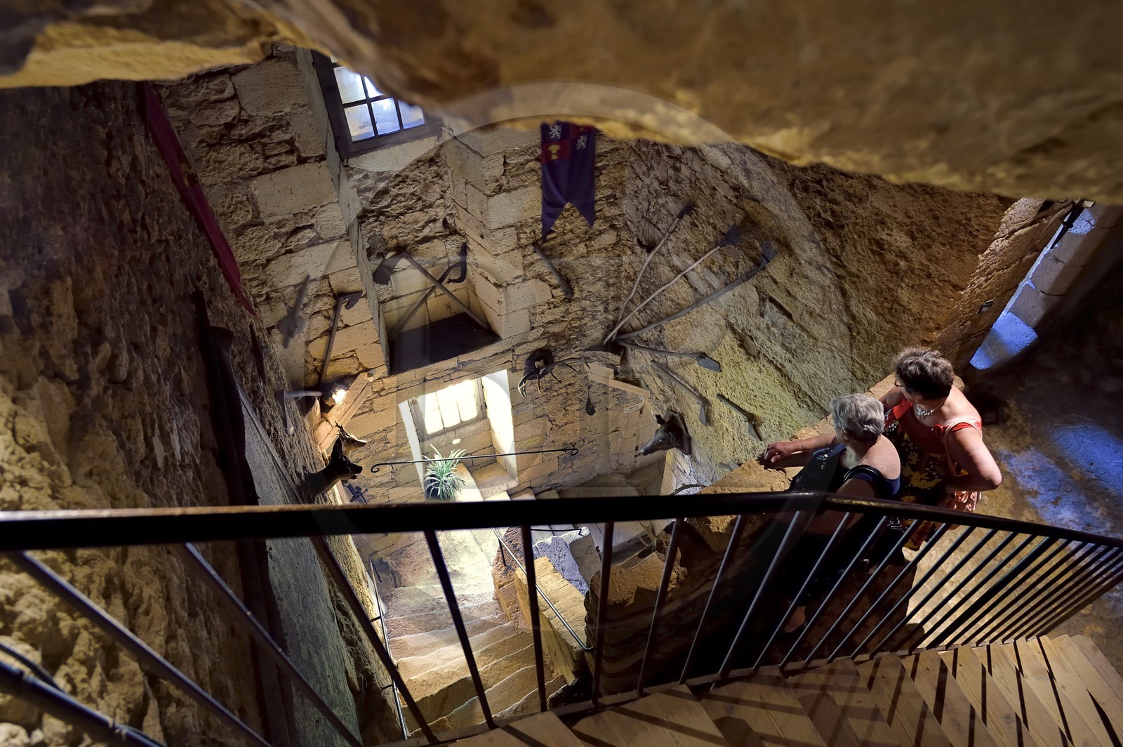 France, Dordogne (24), Périgord Noir, vallée de la Vézère, Tursac, maison fortifiée troglodytique de Reignac du XVIe siècle