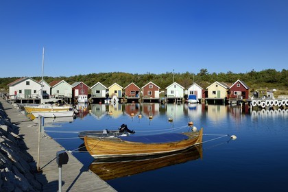 Suède, Västra Götaland, Iles Koster, Sydkoster, port de pêche de Brevik
