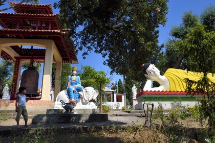 France, Var (83), Fréjus, ancien camp militaire Gallieni, la pagode Hông Hiên Tu, lieu de culte bouddhique édifié en 1917 par les tirailleurs indochinois