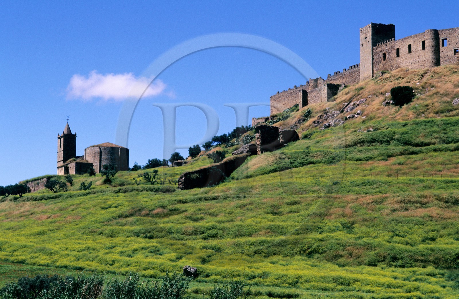Espagne, Estrémadure, Medellin (ville natale de Cortes) château dominant la ville