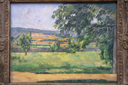 France, Bouches-du-Rhône (13), Aix en Provence, musée Granet, peinture de Paul Cezanne, Vue prise du Jas de Bouffan (vers 1875)
