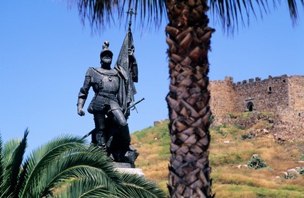 Espagne, Estrémadure, Medelin Le conquistador Hernan Cortes