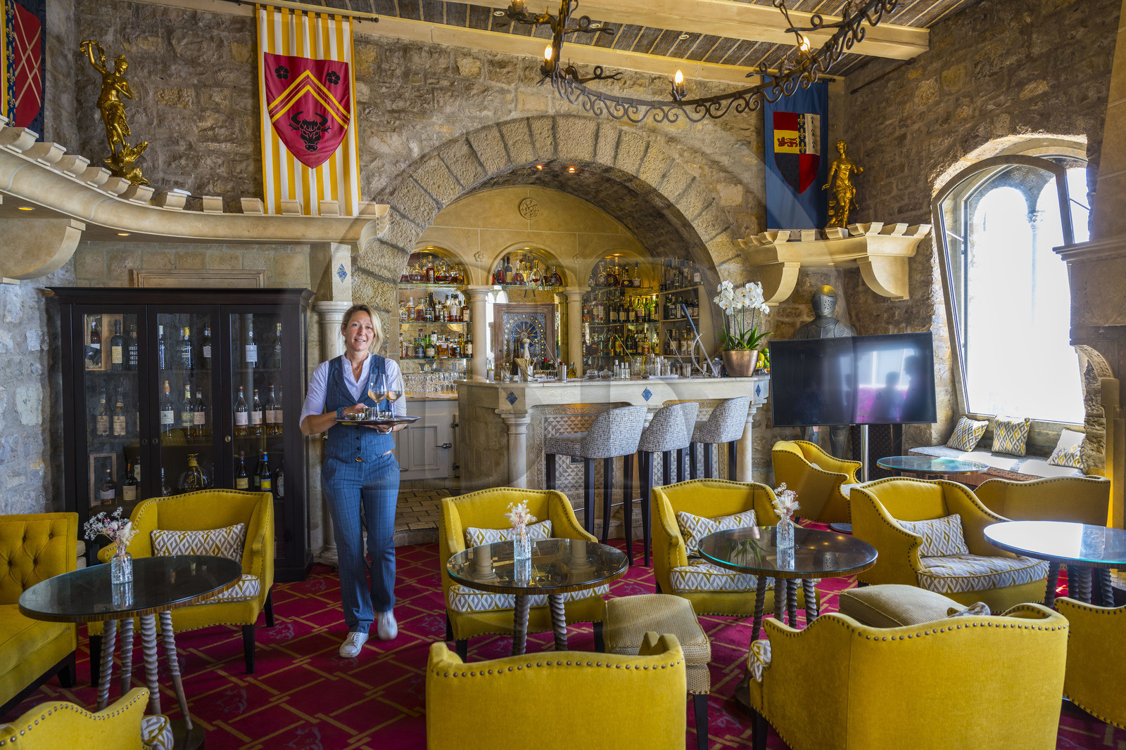 France, Alpes-Maritimes (06), le village perché d'Eze, hotel et restaurant du Chateau de la Chèvre d'or