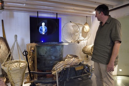 France, Var (83), Saint-Tropez, citadelle du XVIe siècle, musée d'Histoire maritime tropézienne, évocation de la pêche