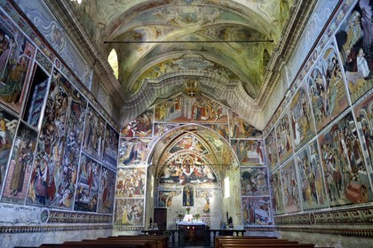 France, Alpes-Maritimes (06), vallée de la Roya, La Brigue, chapelle de Notre-Dame-des-Fontaines, fresques du XVe siècle attribuées à Jean Canavesio