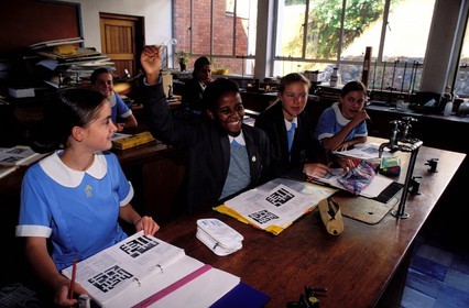 Afrique du Sud, péninsule du Cap, Le Cap, salle de classe d'une école privée de jeunes filles