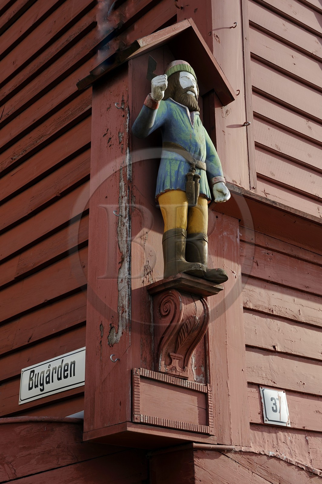 Norvège, comté de Hordaland, Bergen, maisons en bois du quartier de Bryggen, classé Patrimoine Mondial de l'UNESCO, ancien comptoir de la ligue hanséatique (la Hanse)