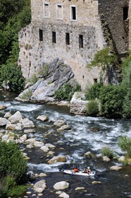 France, Hérault (34), vallée de l' Orb, descente en canoë-kayak de la rivière Orb au moulin de Travassac à Mons la Trivalle