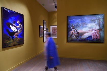 France, Paris (75), quartier du Marais, le musée de la Chasse et de la Nature dans l’hôtel de Guénégaud, exposition Diane et Actéon des oeuvres du peintre Gérard Garouste