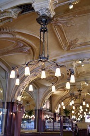 France, Meurthe-et-Moselle (54), Nancy, brasserie Excelsior (Brasserie Flo) de 1910, de style Art Nouveau Ecole de Nancy, les luminaire sont de Louis Majorelle