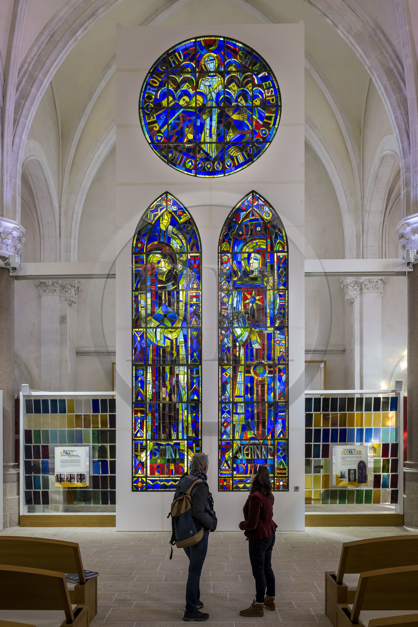 France, Vendée (85), Mortagne-sur-Sèvre, l'église Saint-Hilaire, église et centre d'interprétation du vitrail