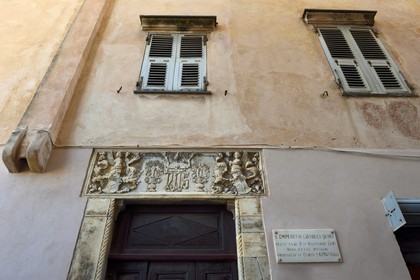 France, Corse-du-Sud (2A), Bonifacio, Ville Haute, rue Longue, maison qui héberga Napoléon Bonaparte en 1793
