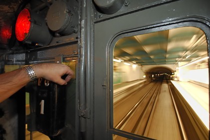 France, Paris (75) l'ancienne rame de metro parisien Sprague Thomson