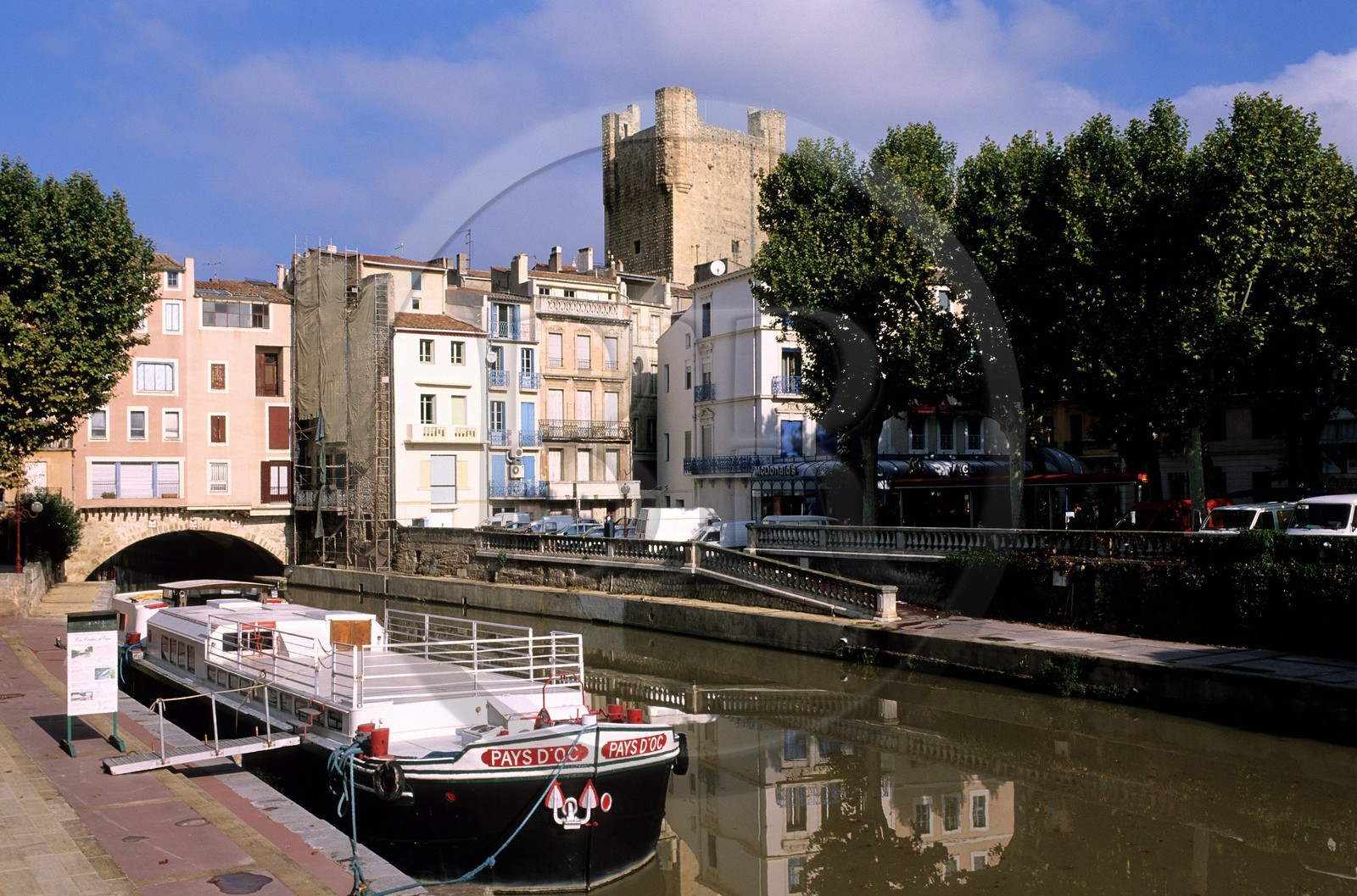 France, Aude (11), Narbonne, le canal de la Robine au pont des marchands