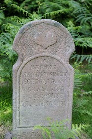 France, Bas-Rhin (67), région de Schirmeck, pierre tombale de l'ancienne communauté Mennonite de Salm