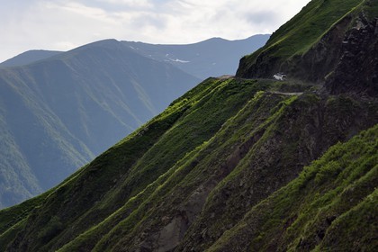 Géorgie, Kakheti, region de Touchétie, la très spectaculaire piste qui relie Telavi à Omalo en passant par le Col d'Abano à 2826 mètres