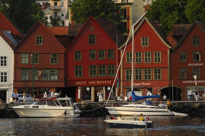 Norvège, Hordaland, Bergen, les quais de la vieille ville allemande de Bryggen, classé Patrimoine Mondial de l' UNESCO
