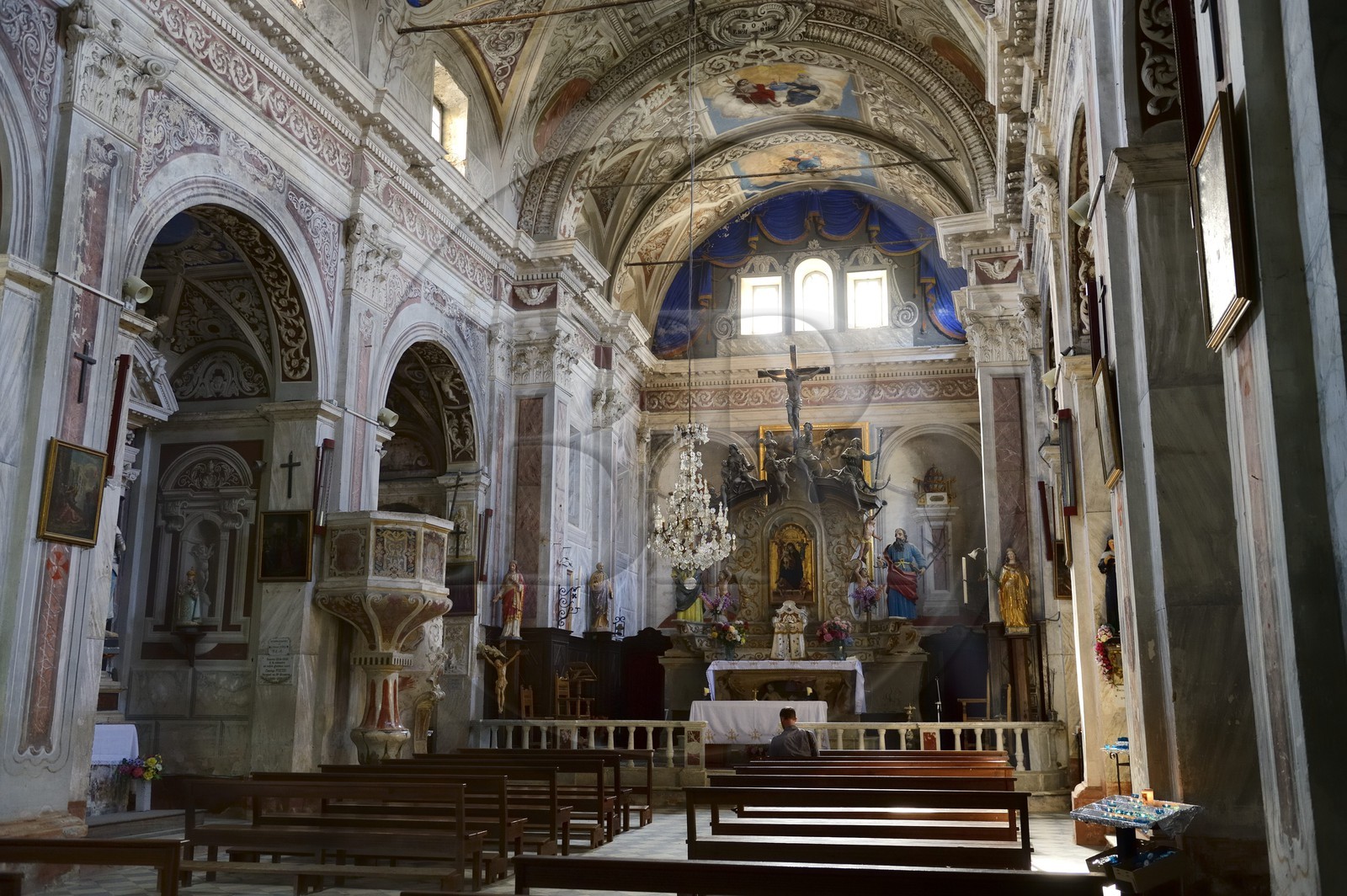 France, Haute-Corse (2B), Castagniccia, Piedicroce, l’église Saint-Pierre-et-Saint-Paul