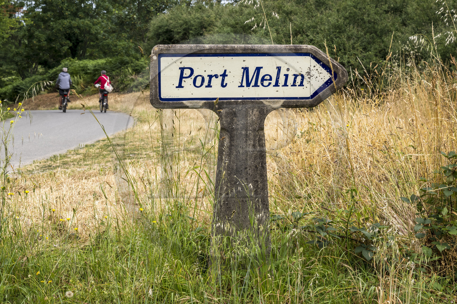 France, Morbihan (56), Ile de Groix, panneau indicateur historique Michelin