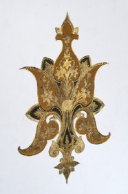 France, Haute-Corse (2B), Cap Corse, Rogliano, le palazzu Nicrosi (Palazzi ou Maison d'Americain), Pierre Nicrosi prospéra avec ses trois frères dans le commerce, l’immobilier et le coton en Alabama, le grand salon est encore tapissé du papier peint à motifs floraux à la feuille d’or posé voilà 135 ans