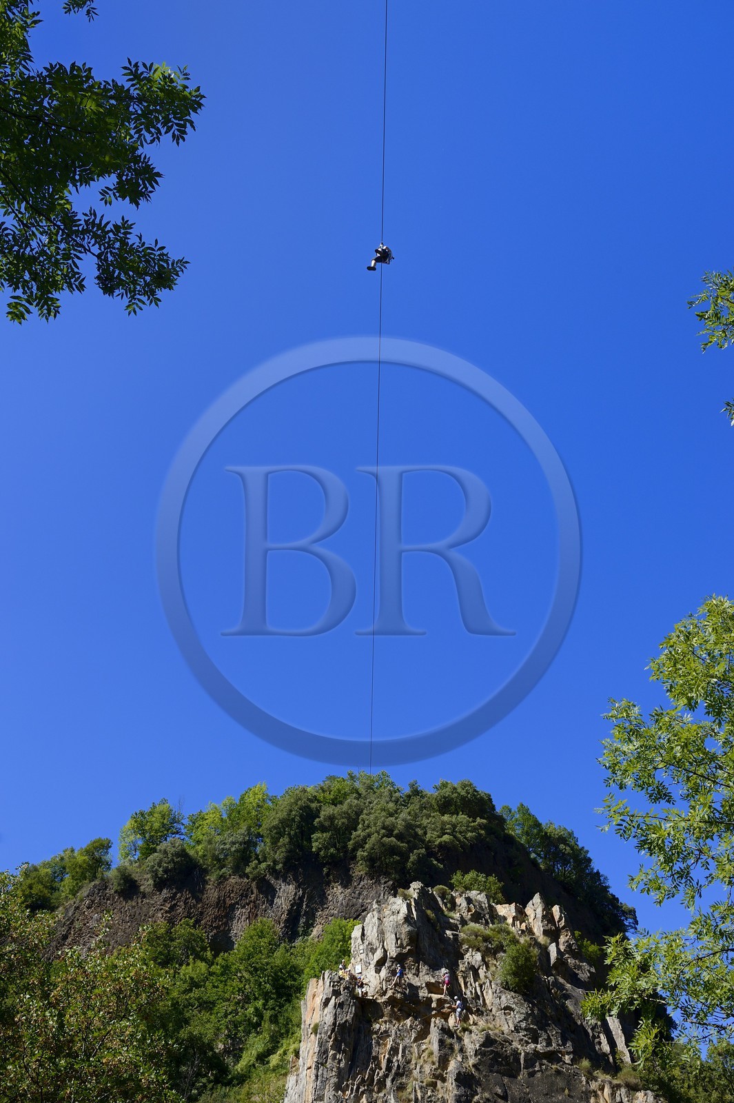 France, Ardèche (07), Parc Naturel Régional des Monts d'Ardèche, Thueyts, la haute-vallée de la rivière Ardèche, La via ferrata du Pont du diable