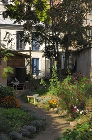 France, Paris (75), passage des Soupirs à Menilmontant, jardin communautaire