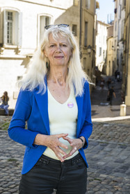 France, Hérault (34), Montpellier, centre historique appelé l’Ecusson, Maryse Faye, adjointe en charge de l’urbanisme durable à la municipalité
