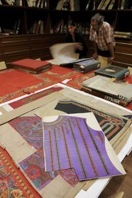 France, Haut-Rhin (68), Mulhouse, musée de l’Impression sur Étoffes, Service d’utilisation des documents (SUD), bibliothèque textile qui donne accès à la plus importante collection d’imprimés au monde