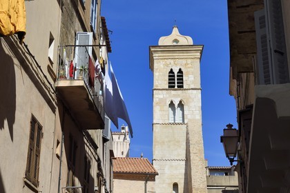 France, Corse-du-Sud (2A), Bonifacio, Ville Haute, l'église Saint Marie majeure