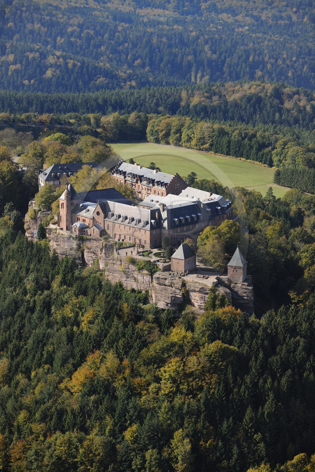 France, Bas-Rhin (67), le couvent du Mont Sainte-Odile (photo aérienne)